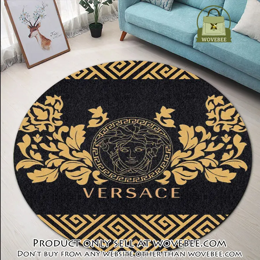 Versace medusa pattern luxury brand round rug carpet home decor wvb5922223